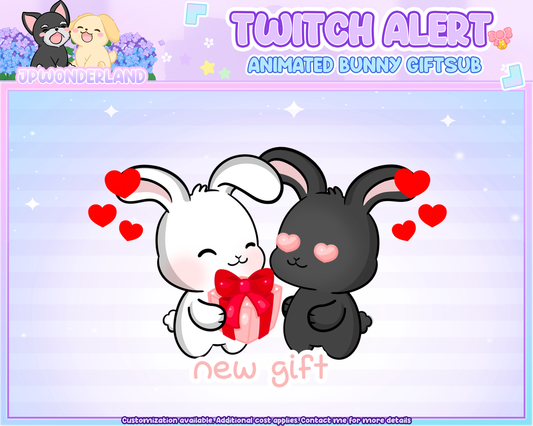 Animated Cute Bunny Twitch Alerts - Gift Sub Alert