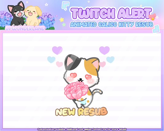 Animated Calico Twitch Alerts - Resub