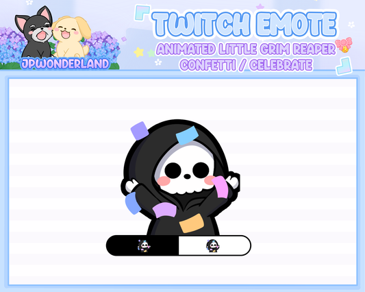 Animated Little Grim Reaper Confetti/Celebrate Emote