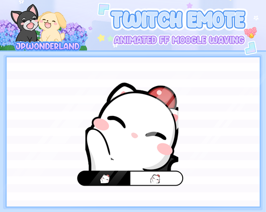 Animated Final Fantasy Moogle wave / hi Emote