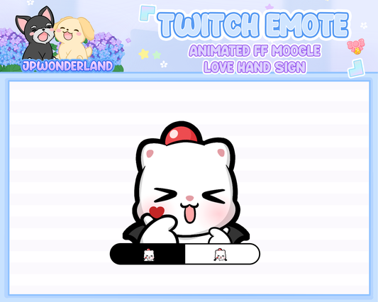 Animated Final Fantasy Moogle Korea Hand Sign Emote