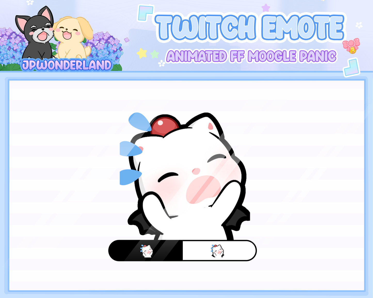 Animated Final Fantasy Moogle Cozy Panic Emote