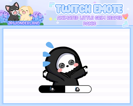 Animated Little Grim Reaper Panic Emote