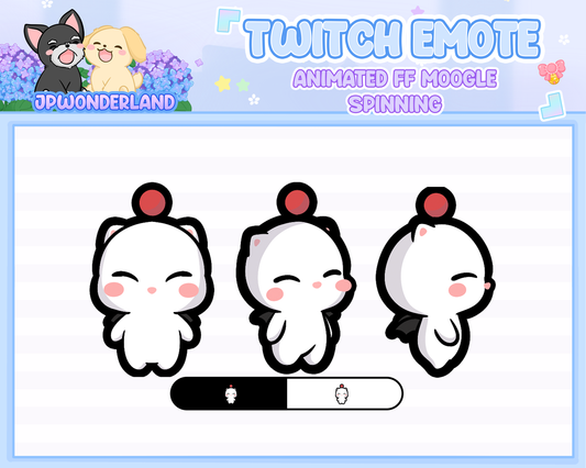 Animated Final Fantasy Moogle Spinning Emote