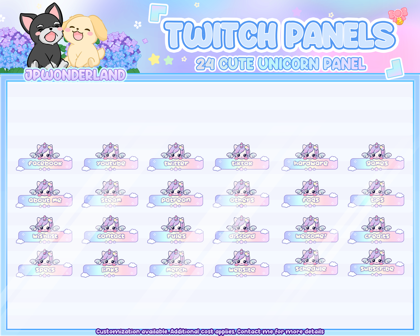 24 Cute Unicorn Twitch Panels / Stream Panel