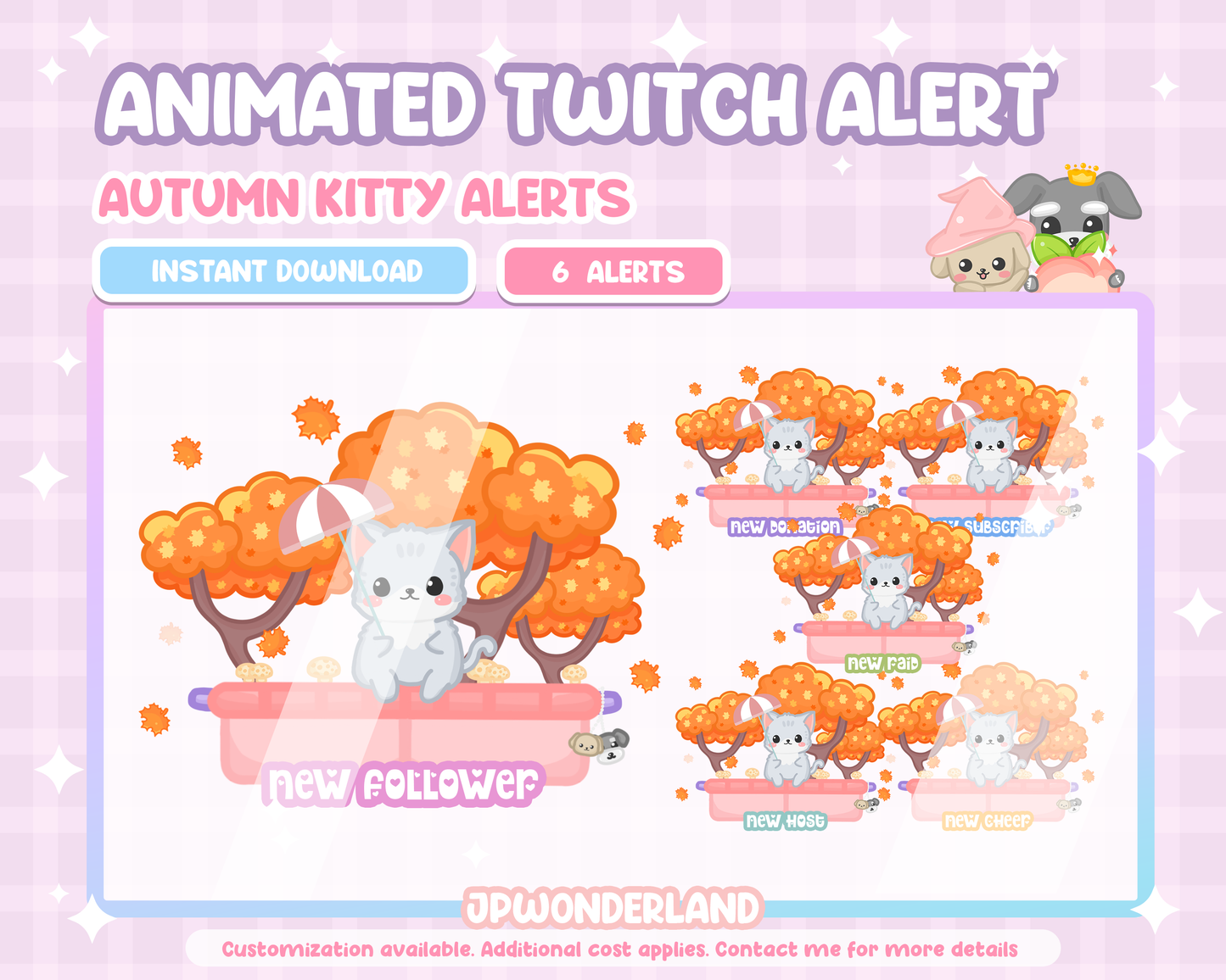 Cute Animated Twitch Alert - Autumn Kitty