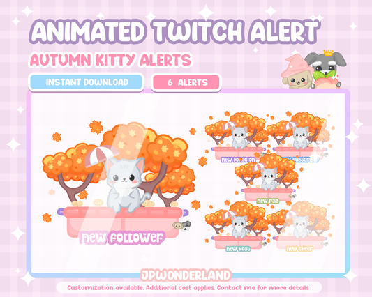 Cute Animated Twitch Alert - Autumn Kitty