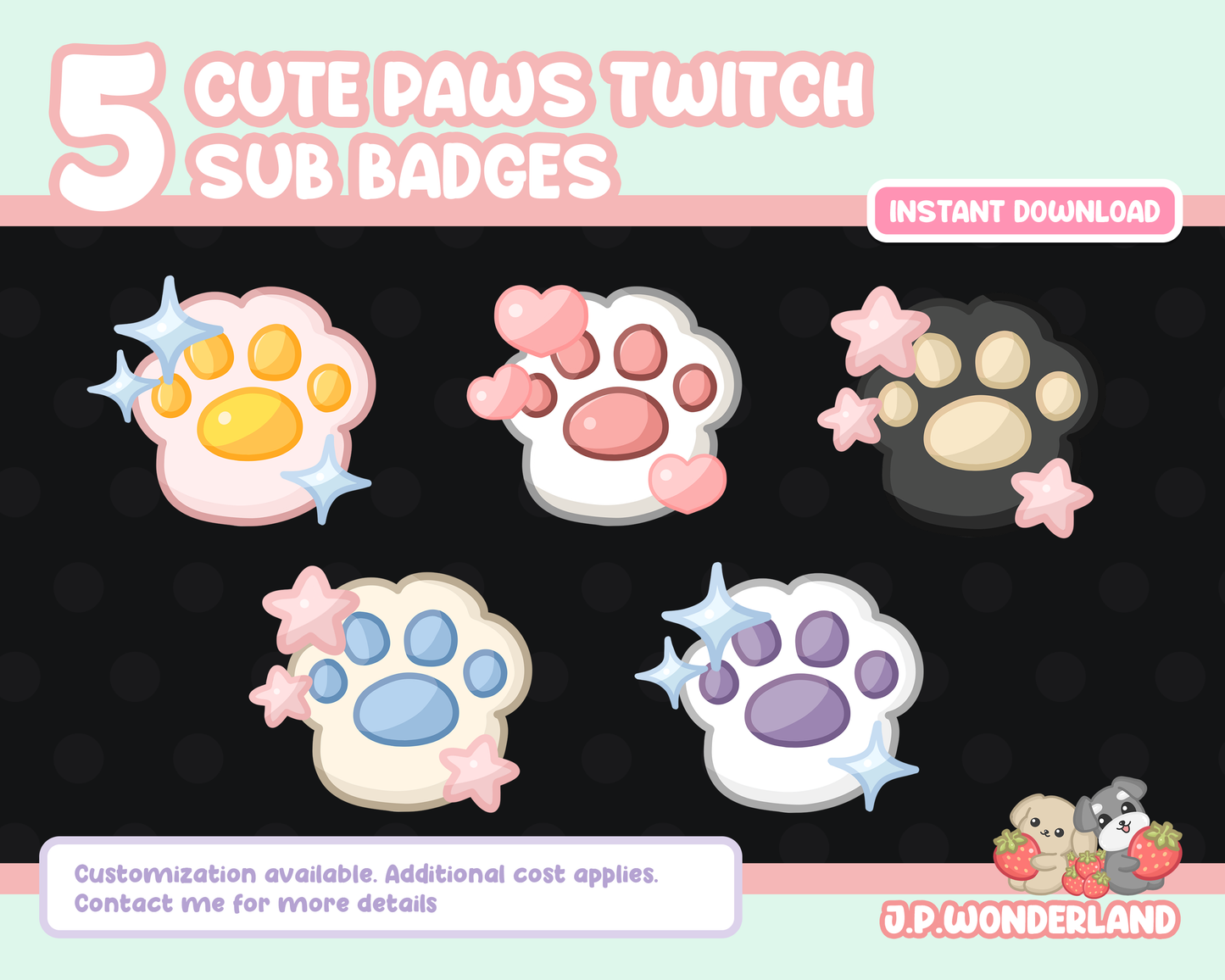 Cute Pet Paws Twitch Badges