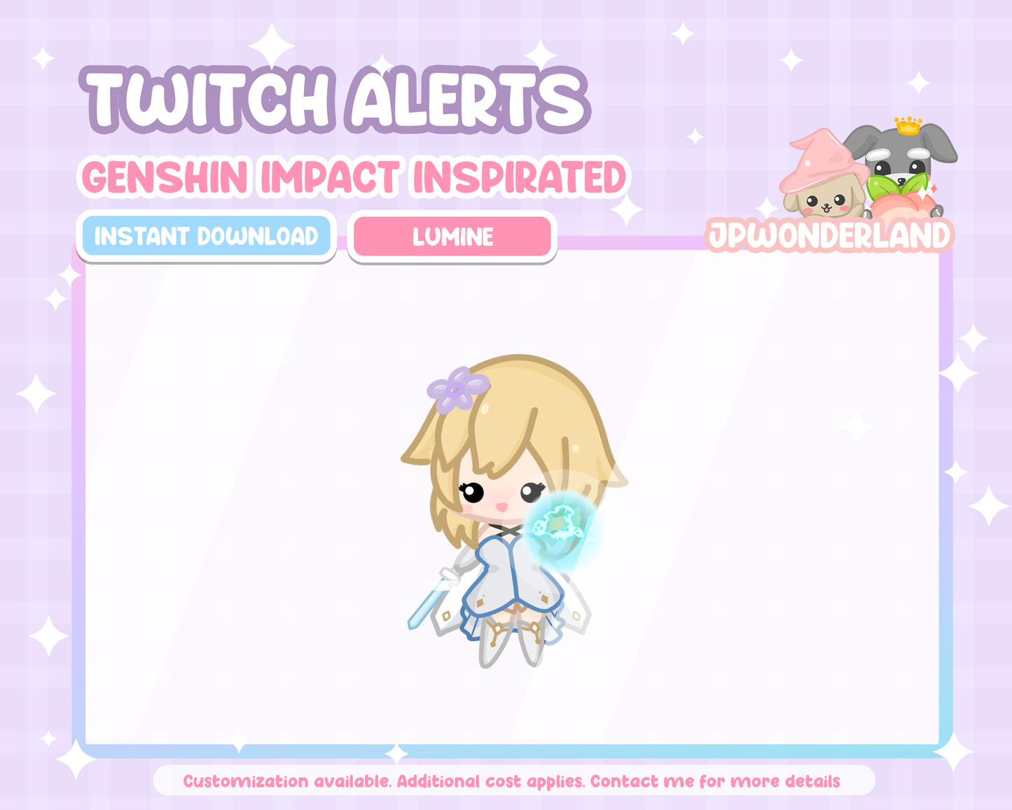 Animated Twitch Alerts/Animations/Emotes (No Text)- Genshin Impact Inspired - Qiqi, Lumine, Paimon