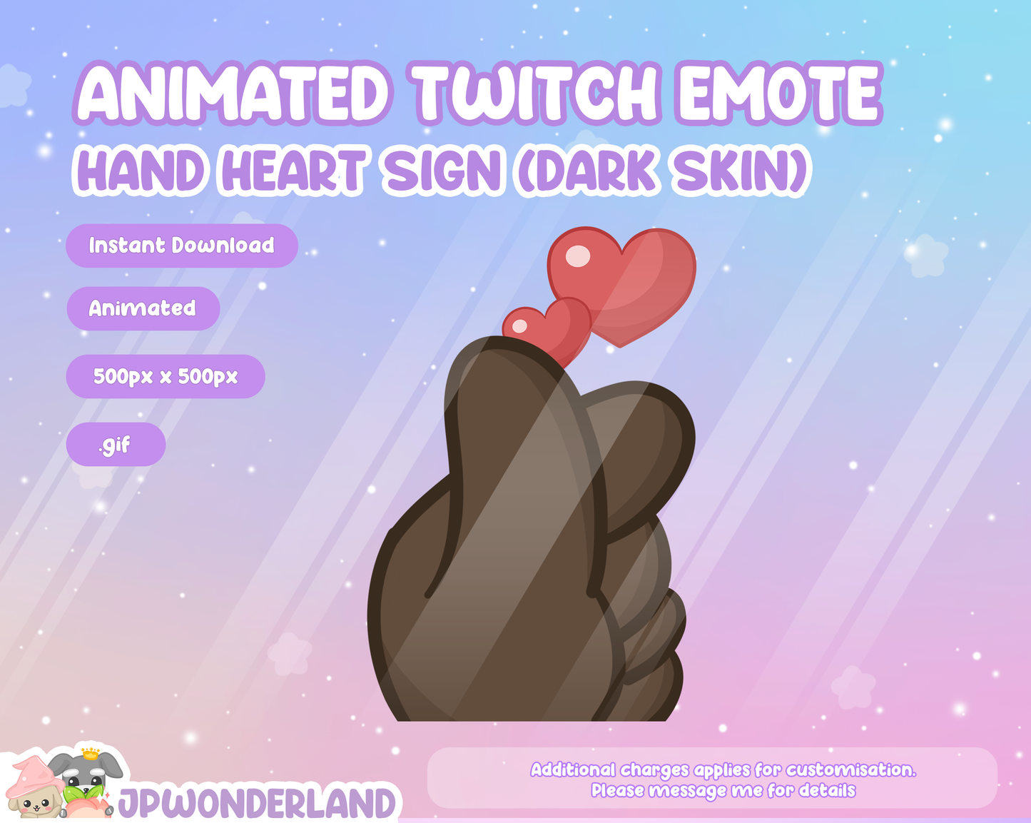 Animated Hand Love Sign Twitch Emote - Discord Emotes / Cute Emote / Twitch Overlay / Stream Emot