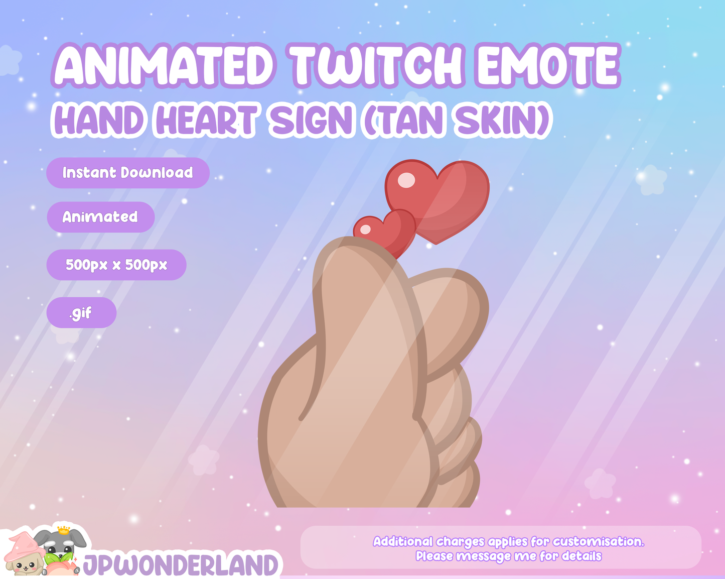 Animated Hand Love Sign Twitch Emote - Discord Emotes / Cute Emote / Twitch Overlay / Stream Emot