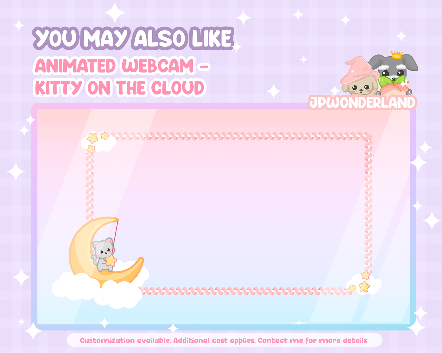 Cute animated Twitch Goals & Chat Widgets - Kitty on the cloud series - Donation/Subscriber/Follower/Bits Goal