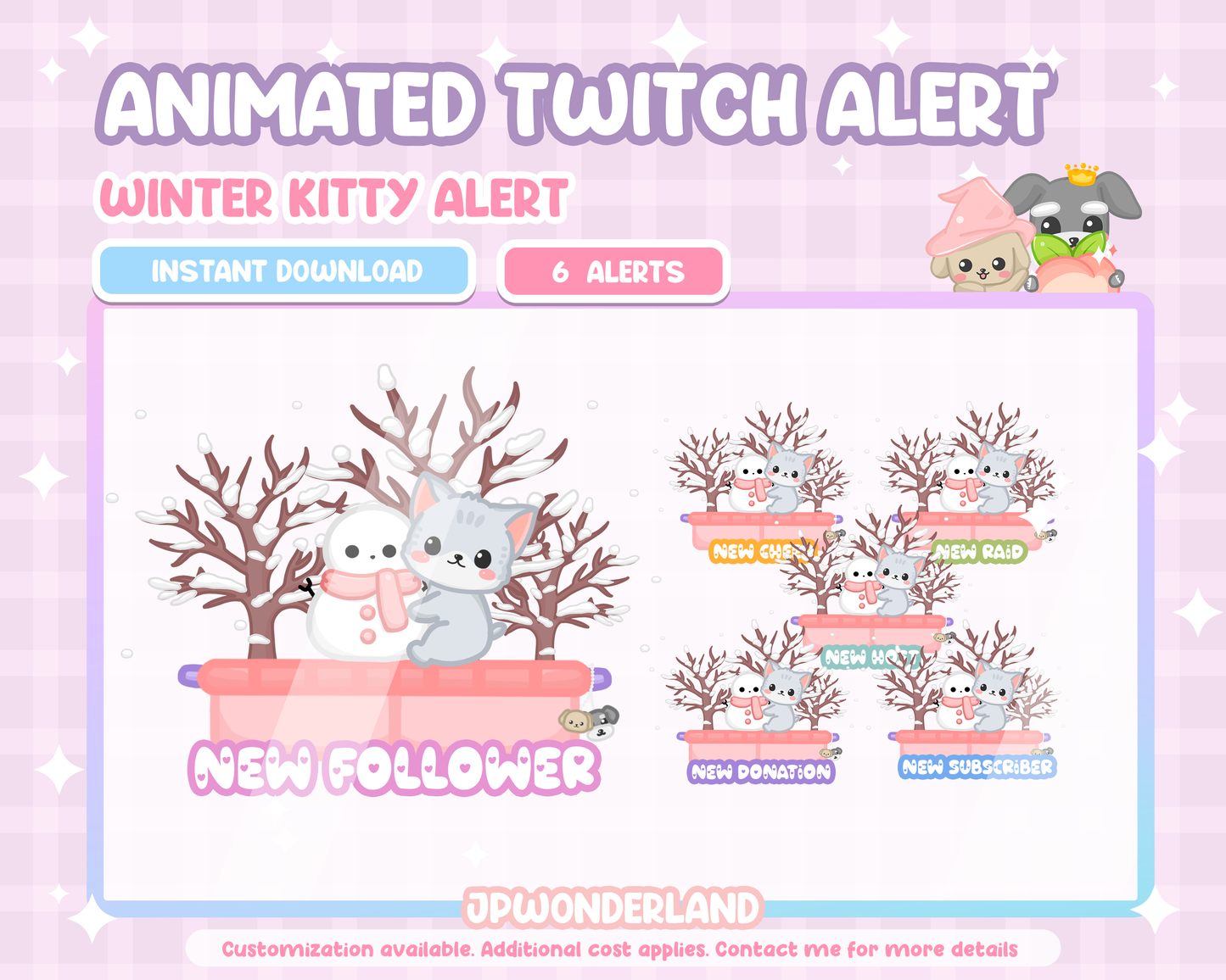 Cute Animated Twitch Alert - Winter Kitty