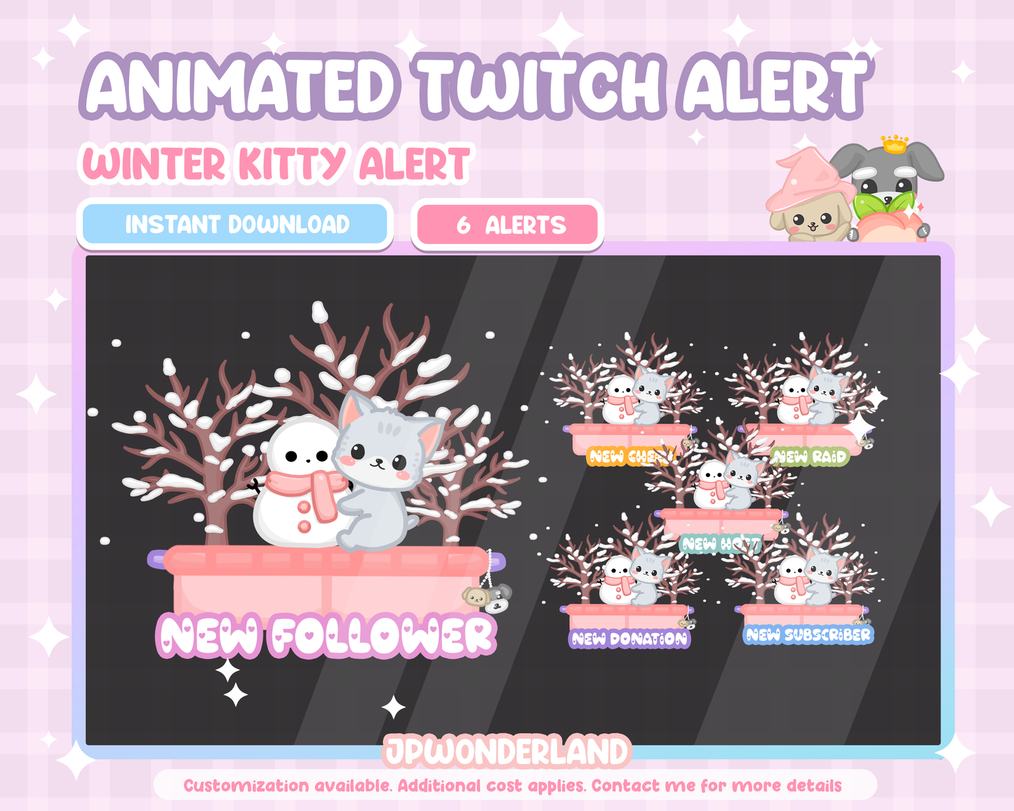 Cute Animated Twitch Alert - Winter Kitty