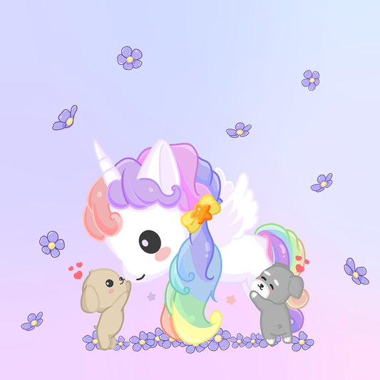 Xiaoxiao & Nana with unicorn wallpaper
