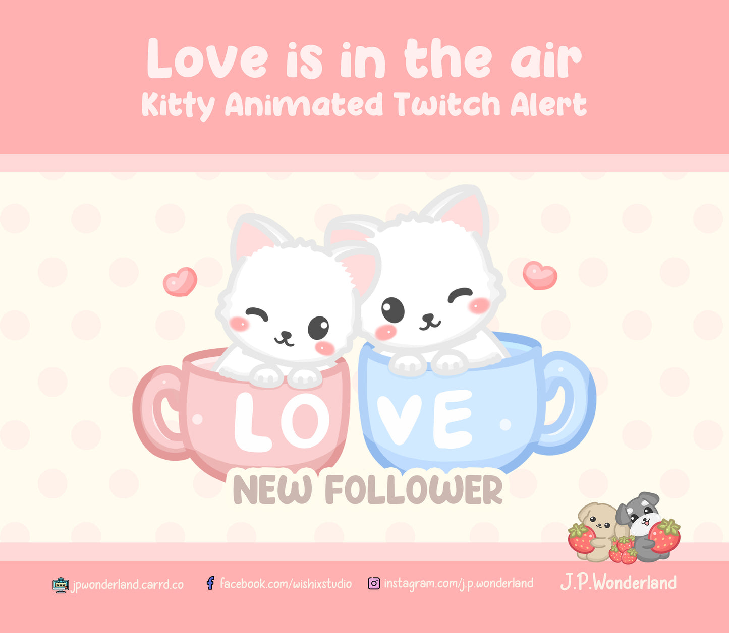 Twitch Stream Animated Alerts - Love is in the air~