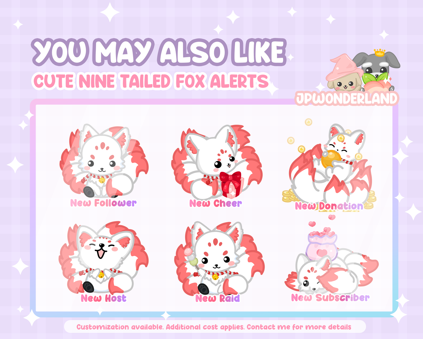 Cute animated Twitch Goals & Chat Widgets - Nine Tail Fox - Donation/Subscriber/Follower/Bits Goal/Chat Widgets