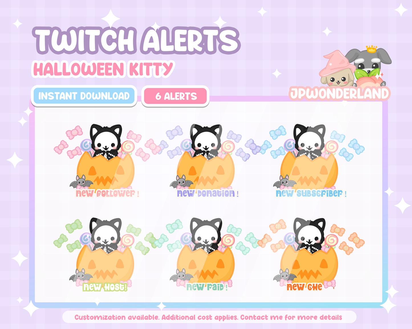 Animated Halloween Kitty Twitch Alerts