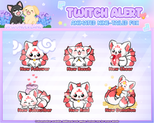 Load image into Gallery viewer, Unique Animated Cute Nine Tailed Fox Twitch Alerts Bundle (Red) / Kumiho Twitch Alert / Gumiho
