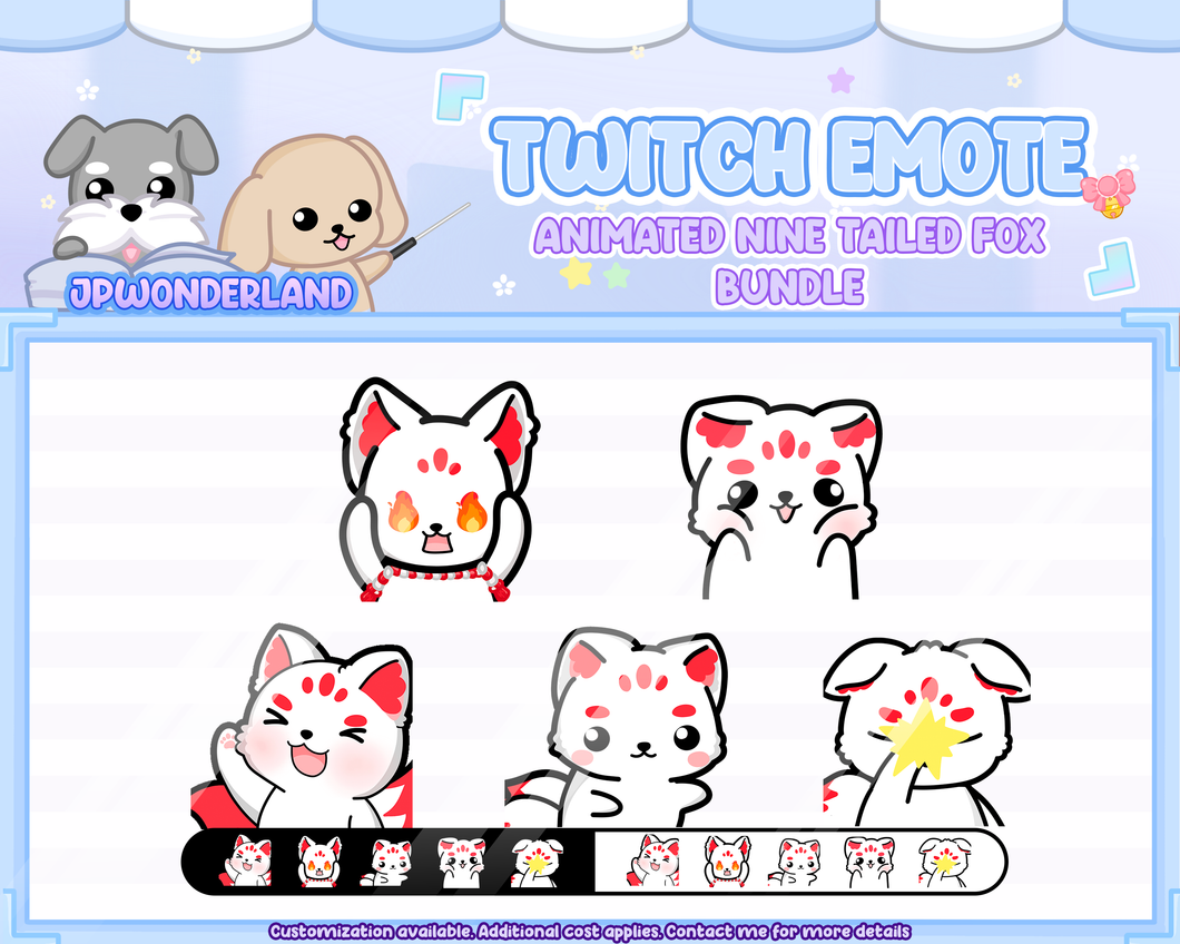 Animated Nine Tailed Fox Twitch Emotes / Kumiho Twitch Alert / Gumiho Twitch/Discord