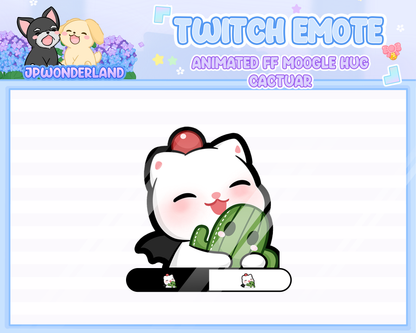 Animated Final Fantasy Moogle Hug Cactuar Emote