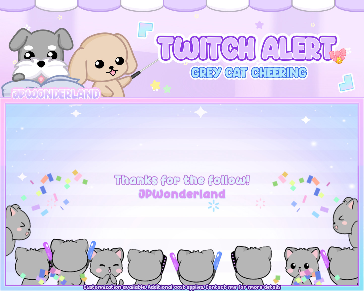 Full-Screen Twitch Alerts - Cute Moogle/ Grey Kitty / Nine-Tailed Fox / White Rabbit