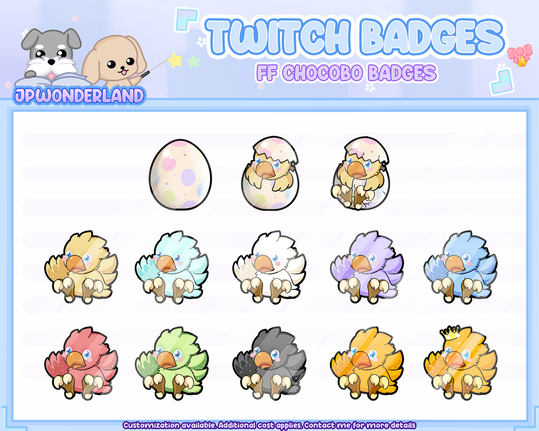 Final Fantasy Chocobo Twitch Badges / Stream Badges / Discord Emotes ...