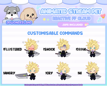 Load image into Gallery viewer, Animated Chibi Cloud Stream Pet with 13 animations, reacts to commands and alerts | Digital assets | Stream Deco | Twitch Pets animation
