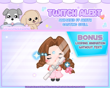 Load image into Gallery viewer, Animated Twitch Alerts - FF Aerith/ FF7 Chibi / Stream Add-on / Twitch Decorations
