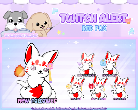 Animated Red Fox Twitch Alerts