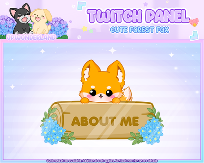 22 Cute Forest Fox Twitch Panels / Stream Panel