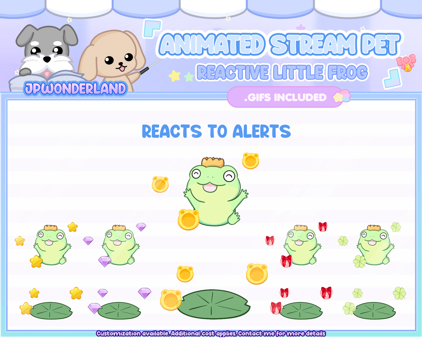 Animated Little Frog Stream Pet with 11 expressions, reacts to commands and alerts | Digital assets | Stream Deco | Twitch Pets animation