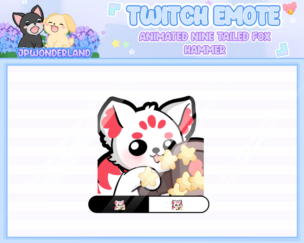 Animated Nine Tailed Fox Hammer Emotes / Kumiho Twitch Alert / Gumiho Twitch/Discord