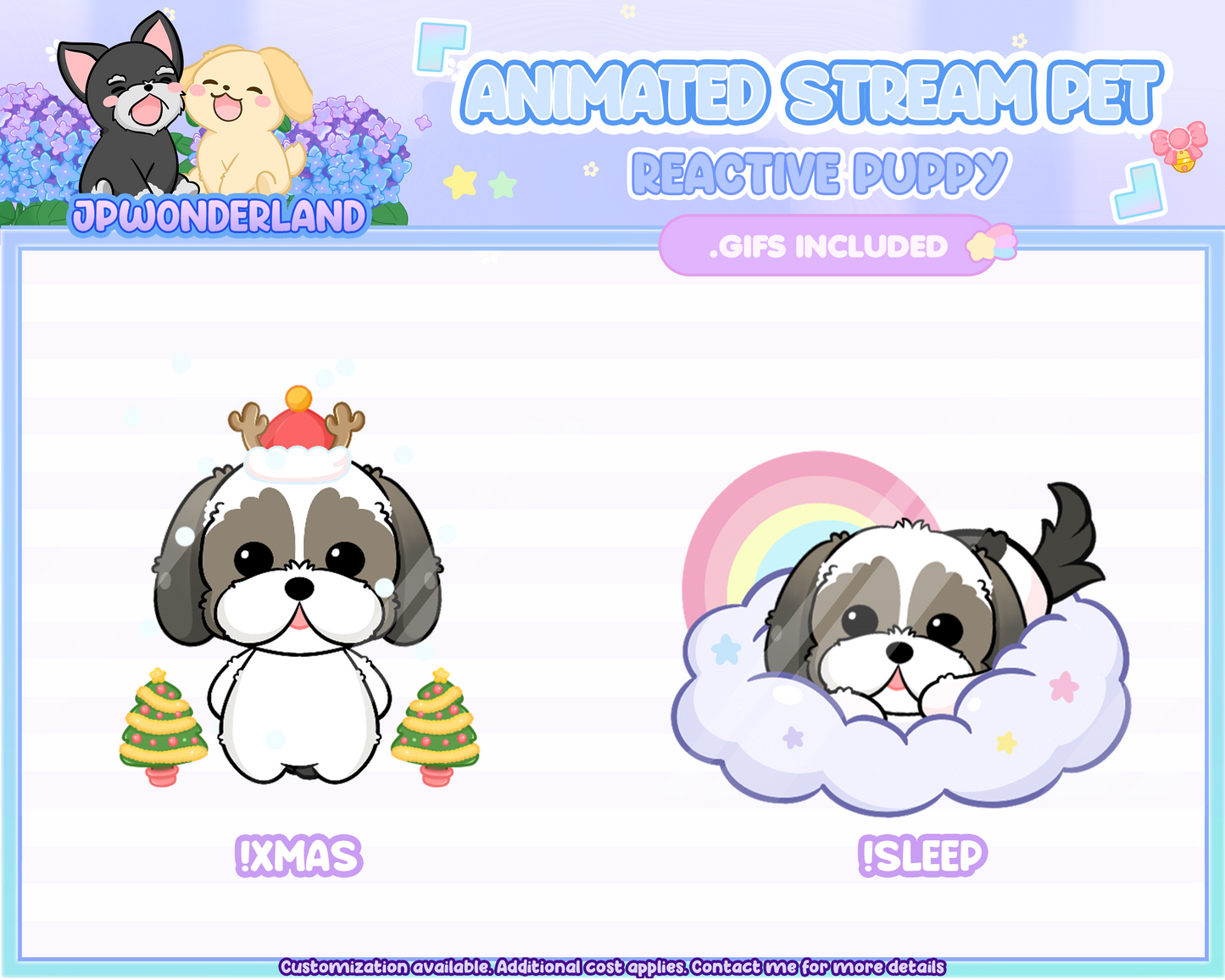 Animated Puppy Stream Pet with 12 expressions, reacts to commands and alerts | Digital assets | Stream Deco | Twitch Pets animation