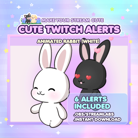 Animated Bunny Twitch Alerts - Unique Bunny Series