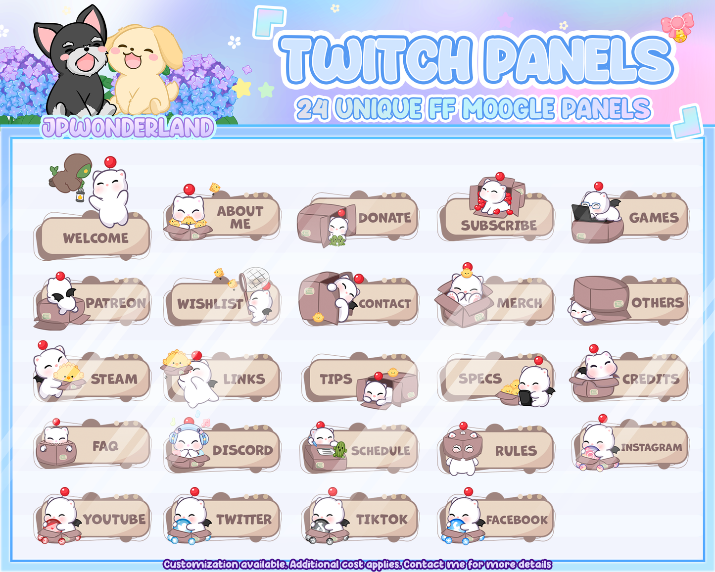 24 Unique Final Fantasy Moogle twitch Panels