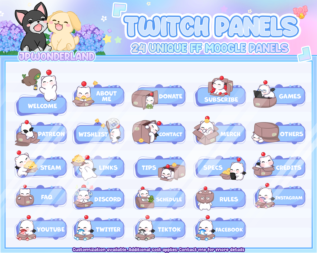 24 Unique Final Fantasy Moogle twitch Panels