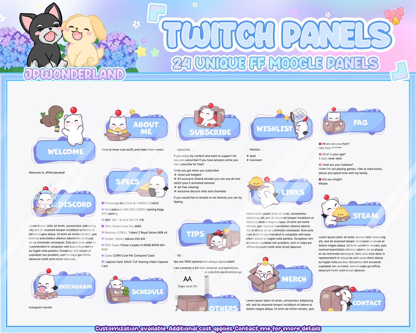 24 Unique Final Fantasy Moogle twitch Panels