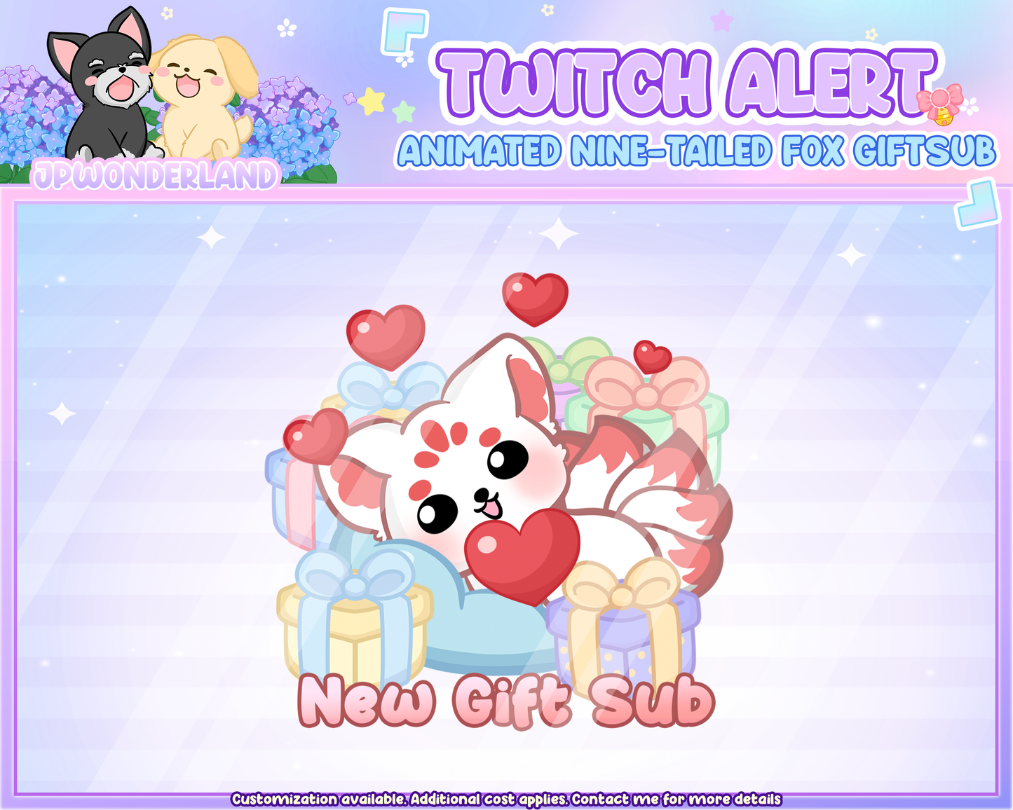 Animated Cute Nine Tailed Fox Twitch Gift Sub Alert / Kumiho Twitch Alert / Gumiho Twitch Overlay