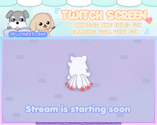 Load image into Gallery viewer, Cute Nine Tailed Fox climbing wall / Gumiho / Kumiho Animated Twitch Screens | Starting Soon | Be Right Back | Thanks for watching
