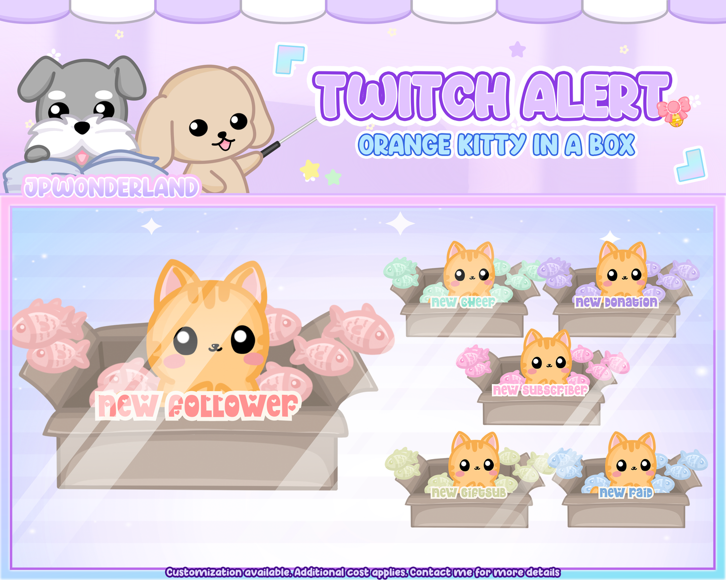 Kitty Animated Twitch Overlay Alerts (Total 6)