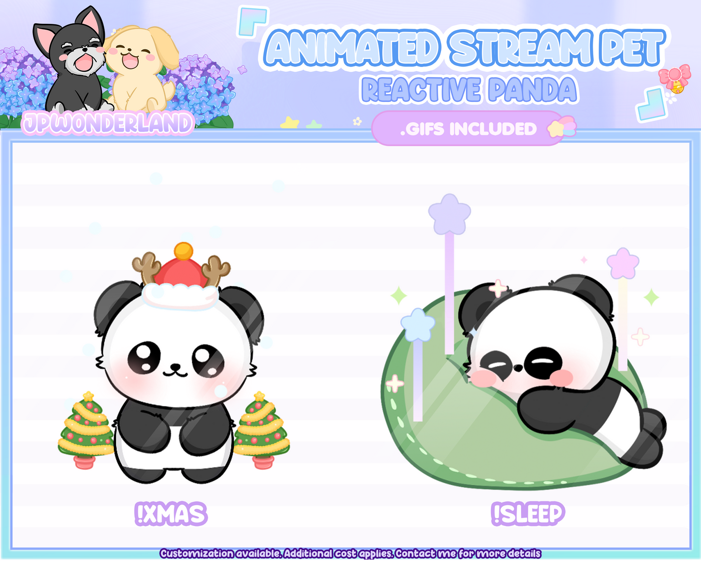 Cute Animated Panda Stream Pet, reacts to commands and alerts | Digital assets | Stream Deco | Twitch Pets animation