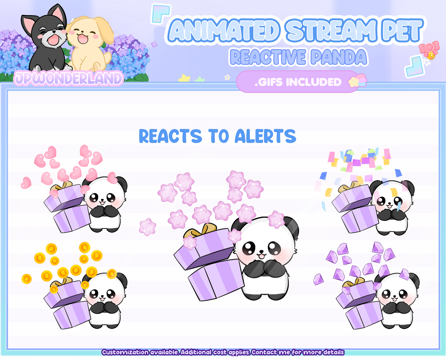 Cute Animated Panda Stream Pet, reacts to commands and alerts | Digital assets | Stream Deco | Twitch Pets animation