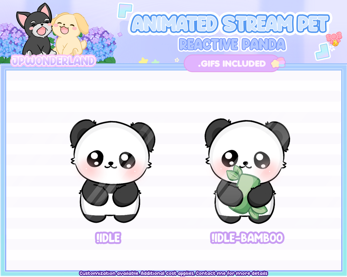 Cute Animated Panda Stream Pet, reacts to commands and alerts | Digital assets | Stream Deco | Twitch Pets animation