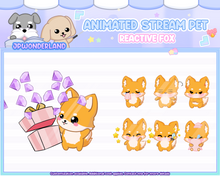 Load image into Gallery viewer, Animated Fox Stream Pet with 6 expressions, reacts to commands and alerts | Digital assets | Stream Deco | Twitch Pets animation (Copy)
