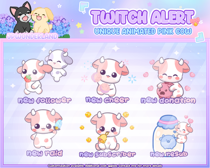 Animated Twitch Alerts Bundle - Unique Cow Series