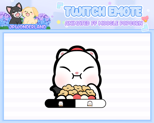 Animated Final Fantasy Moogle Popcorn Emote