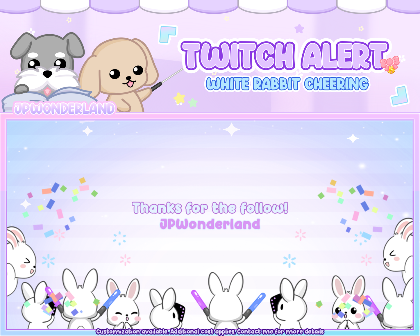 Full-Screen Twitch Alerts - Cute Moogle/ Grey Kitty / Nine-Tailed Fox / White Rabbit