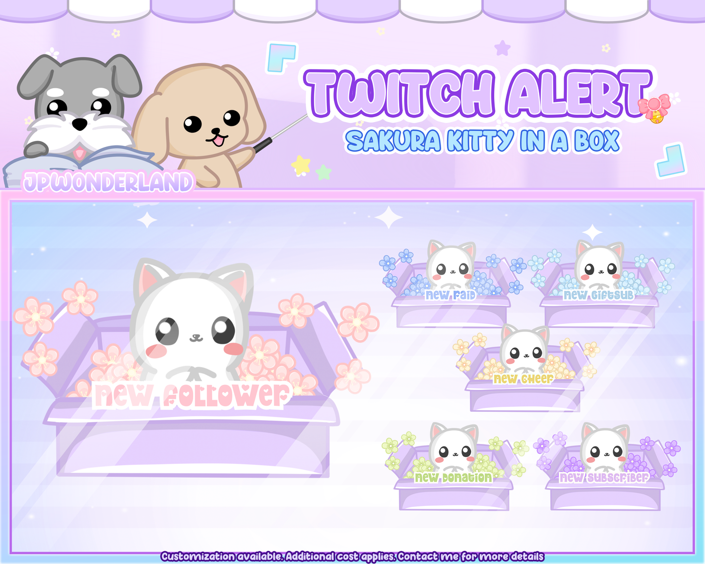 Kitty Animated Twitch Overlay Alerts (Total 6)