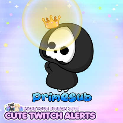 Animated Cute Grim Reaper PrimeSub Twitch Alert